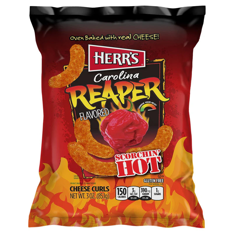 Herr's Carolina Reaper Flavour Cheese Curls 1oz (28.4g)