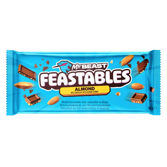 Feastables Mr Beast Almond Milk Chocolate with Almond Chunks Bar 60g